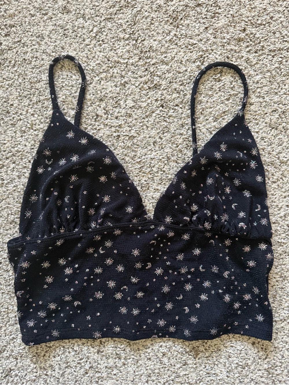Urban Outfitters Black Top with Sparkle Trim
